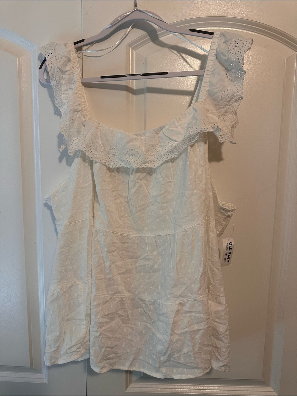 Old Navy White Eyelet Ruffle Camisole